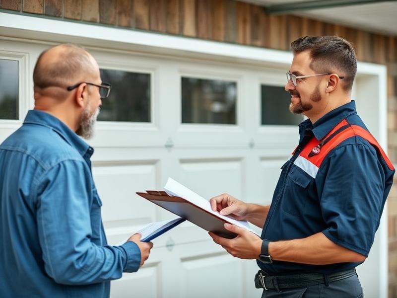 Winthrop Garage Doors technician explaining repair options to homeowner - professional and trustworthy service